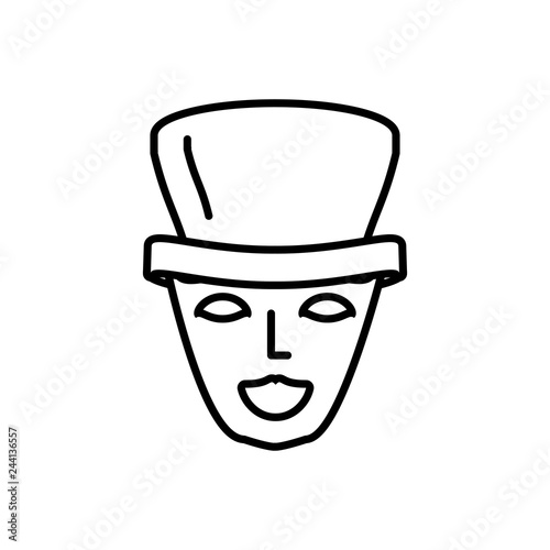 mask carnival with top hat