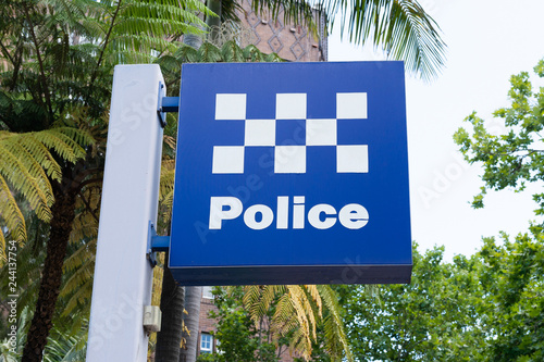 Εκτύπωση καμβά Australian police station sign in Sydney Australia
