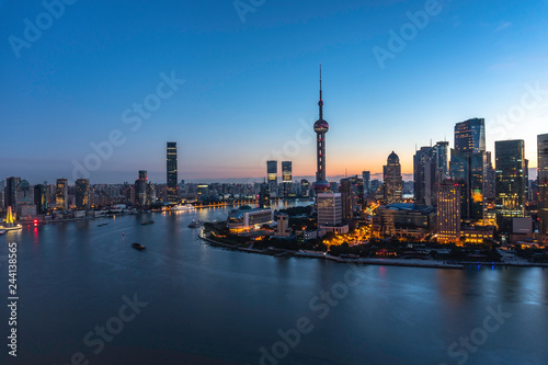shanghai city skyline at night