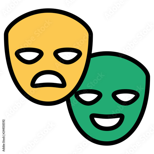 theatrical masks isolated icon