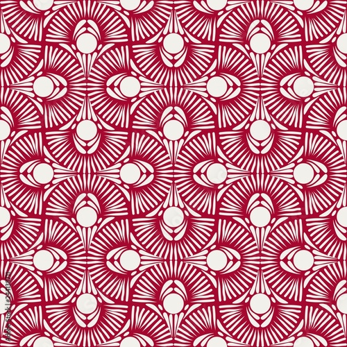 Red seamless floral geometric  vector patterns.