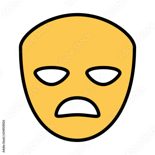 theatrical sad masks isolated icon