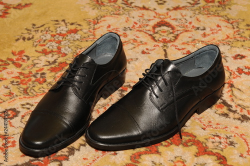 black shoes for the groom