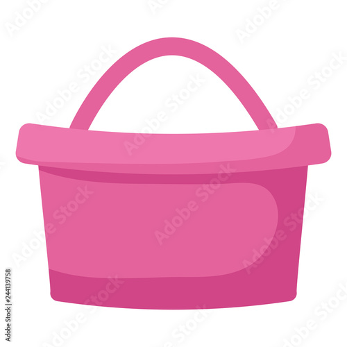 cute basket isolated icon