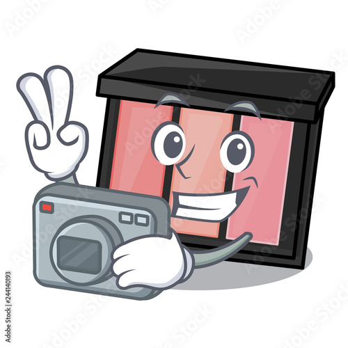 Photographer cartoon eye shadow in makeup bag