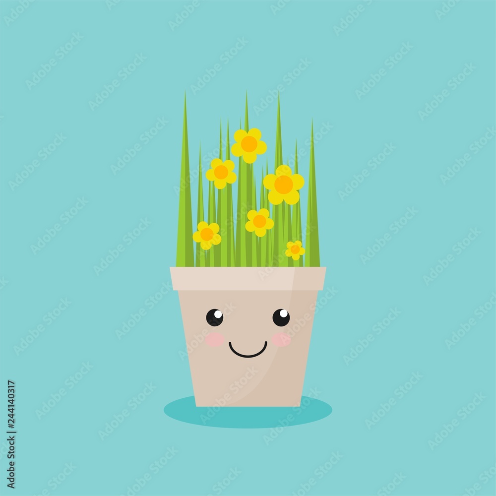 flowers on the pot character flowers on the pot character