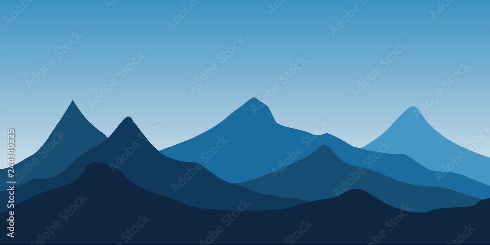 Naklejka premium illustration of mountain scenery, mountain landscape background
