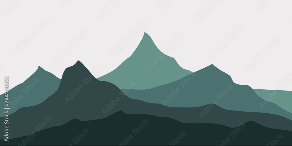 illustration of mountain scenery, mountain landscape background