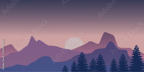 illustration of mountain scenery, mountain landscape background © Rapit