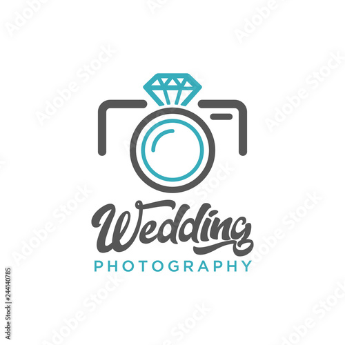 Wedding Photography Camera Diamond Logo Icon