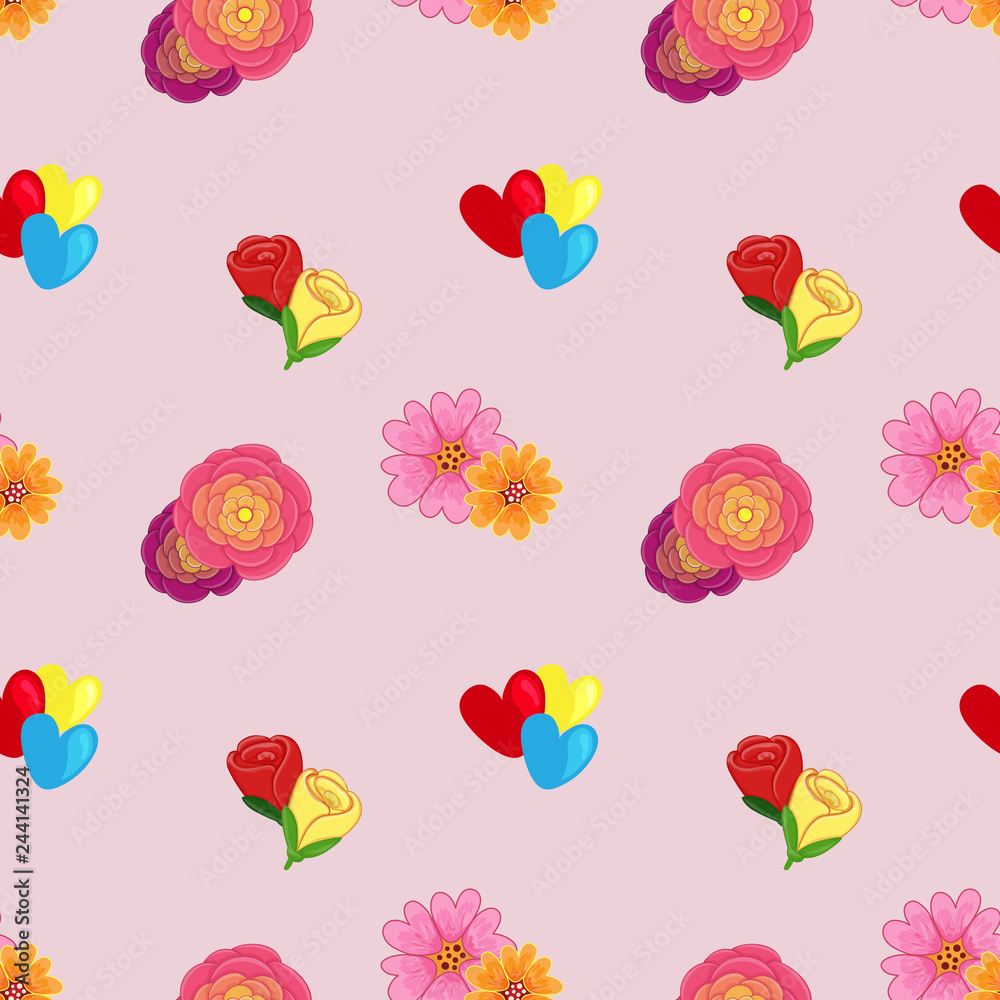 Naklejka premium cute valentine buttercup pattern