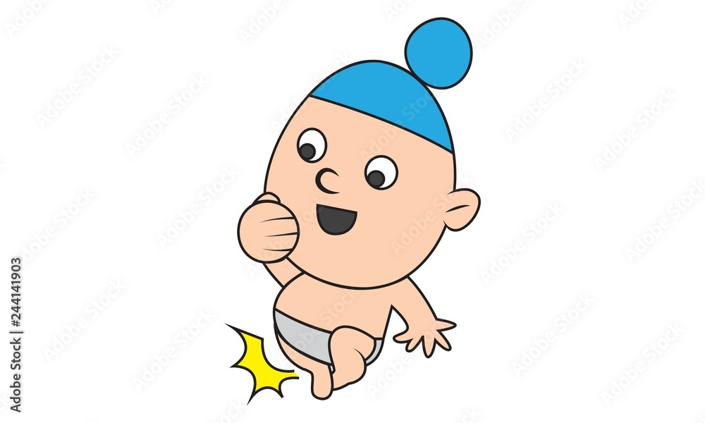 Vector cartoon illustration of cute sardar baby  on white  background. Stock Vector | Adobe Stock