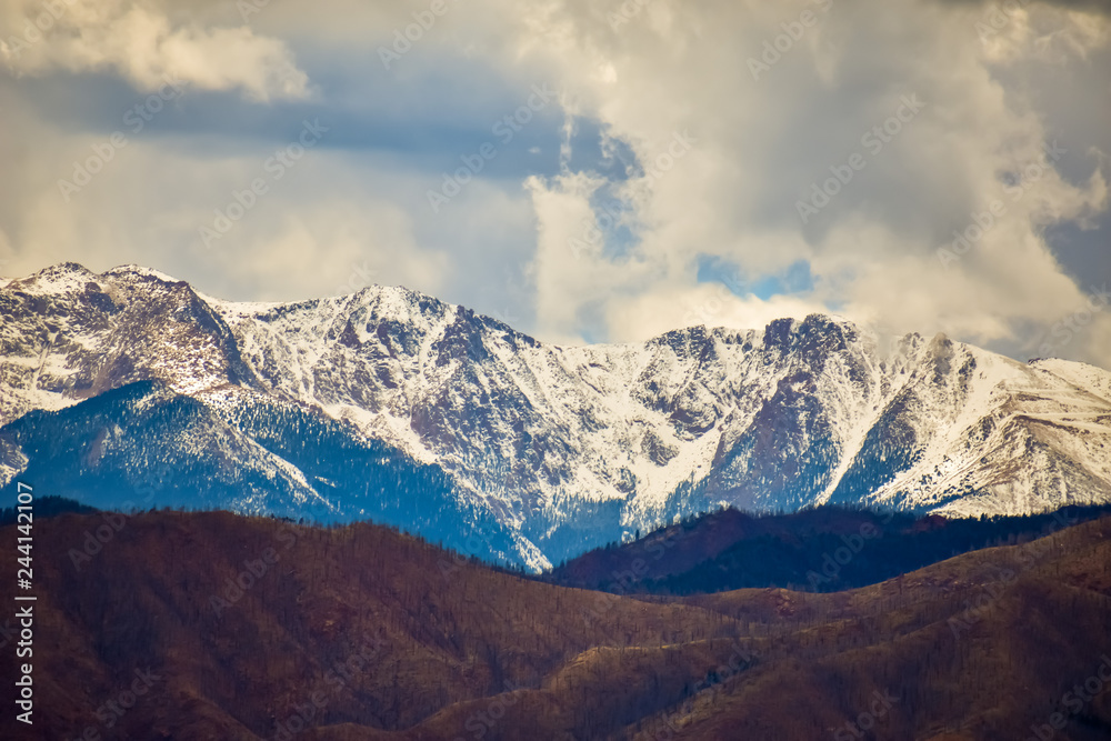 mountains in snowy winter