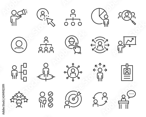 set of job seach icons ,such as work, career, traning, business, skill, meeting