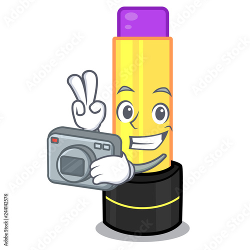Photographer lip balm isolated in thec cartoon