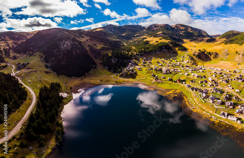 Photo of the  natural Prokosko lake taken by drone