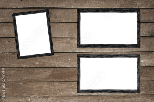 blank photo frames on the wall