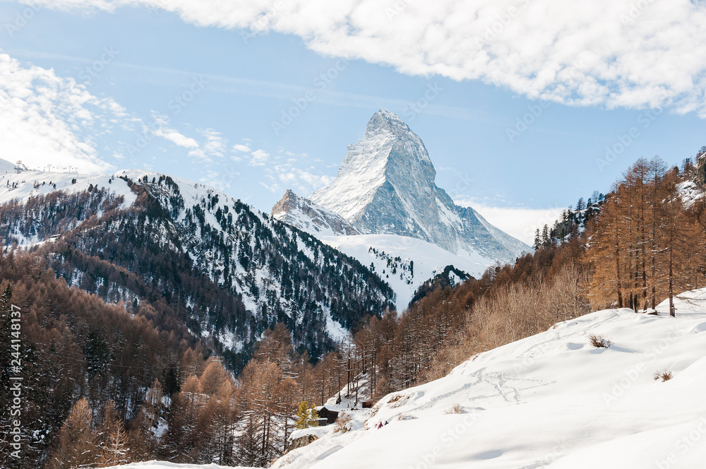 Zermatt, Matterhorn, Furi, Zmutt, Zmuttbach, Alpen, Walliser Berge, Wallis, Winter, Wintersport, Winterwanderung, Schweiz