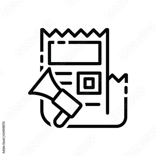 Black line icon for Press