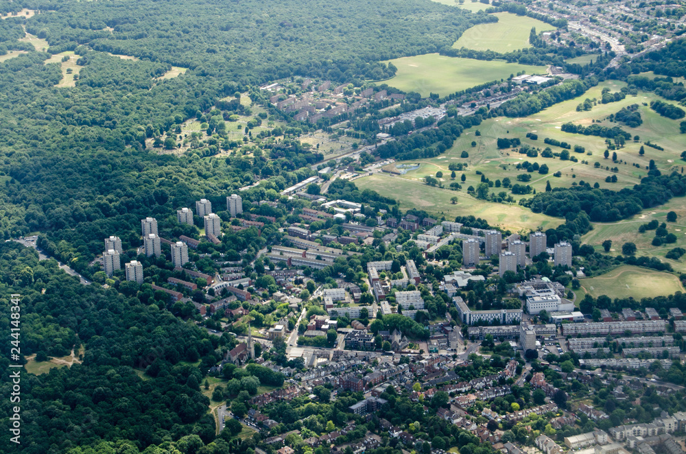Aerial view of Roehampton, West London Aerial view of Roehampton, West London