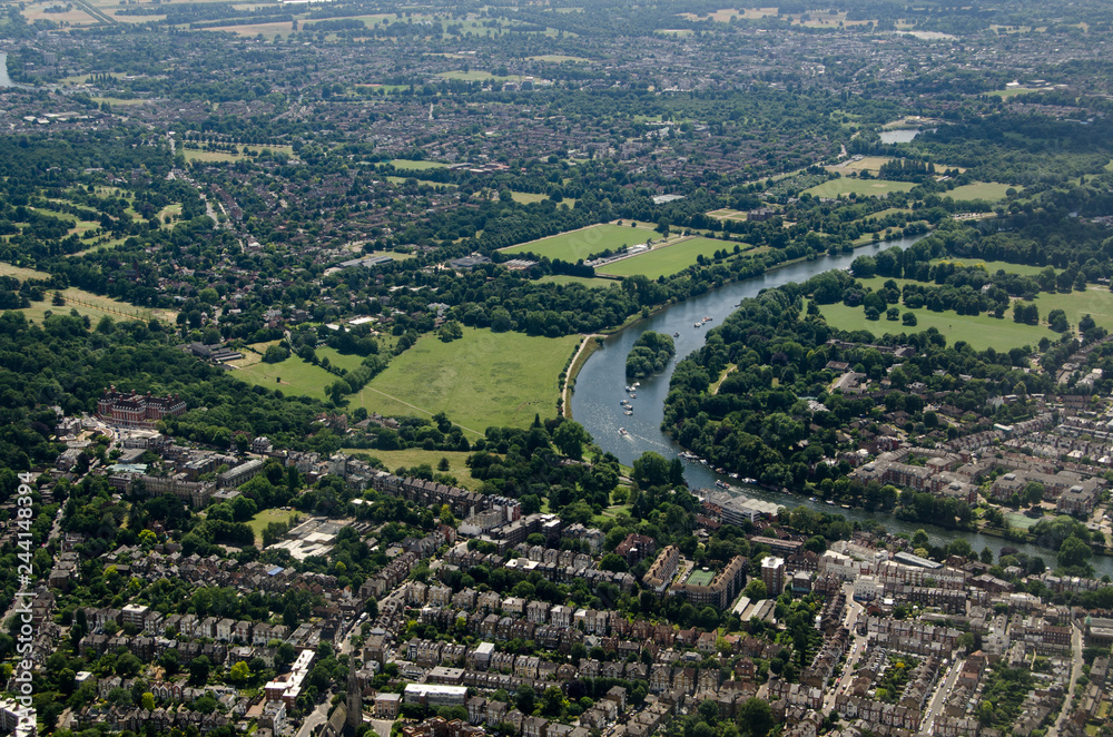 River Thames at Richmond, aerial view
