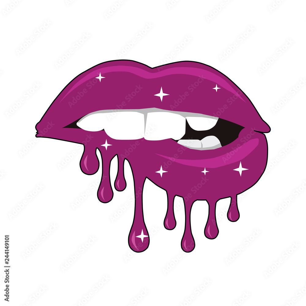 Dripping lips logo