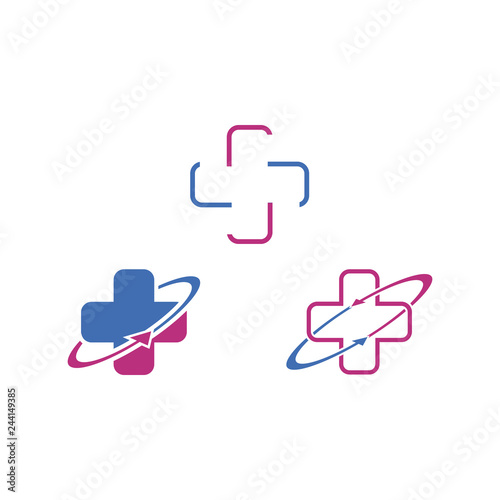 Medical cross icon template aid kit illustration