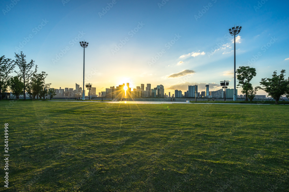 city skyline in hangzhou china