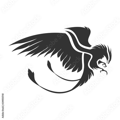 Simple Vector illustration of phoenix. silhoutte vector