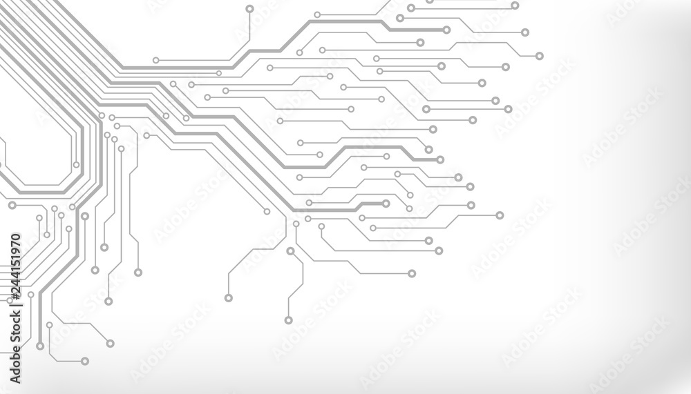 Obraz premium Circuit board futuristic trace processor unit texture illustration design. Electronic line communication technology system background.
