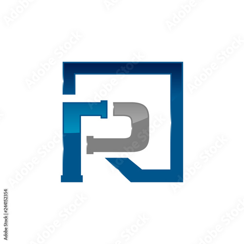 initial letter R pipe logo