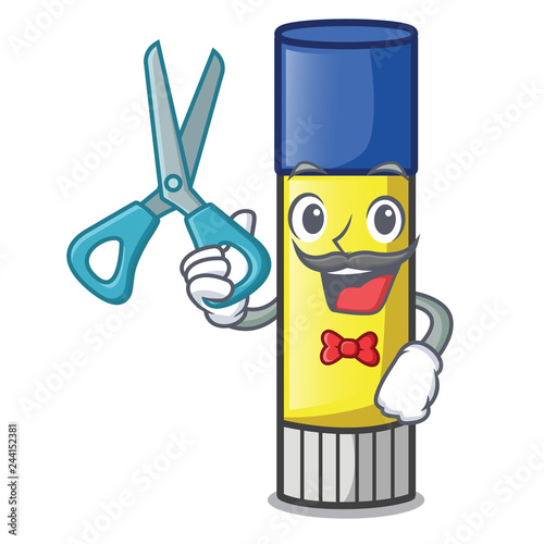 Barber glue stick in the cartoon shape