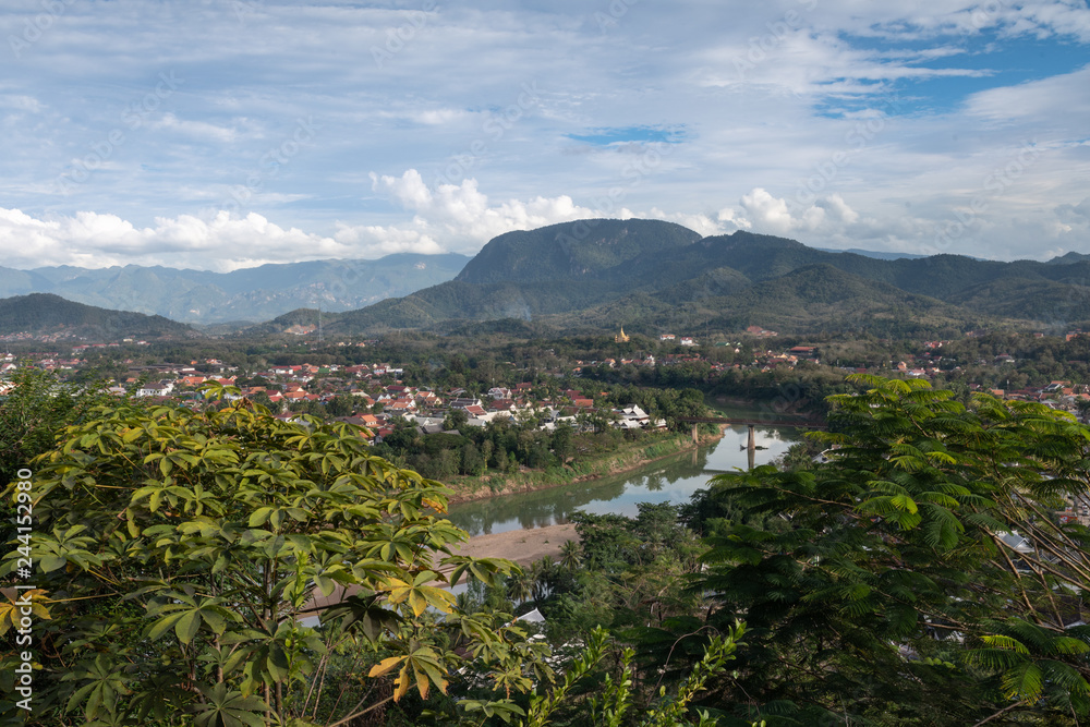 Fototapeta premium View over Luang Prabang from Mount Phousi