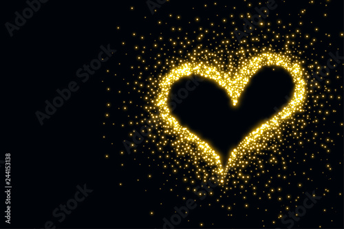beautiful heart made with sparkles background