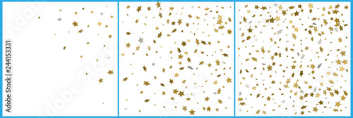 3d gold and silver stars confetti 