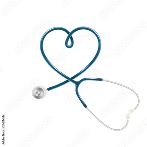Medical and Health care concept, doctor s stethoscope isolated on white background. EPS 10 © artifex.orlova