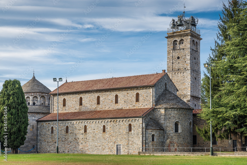 Historical church. Basilica S. Vittore (IX C.), Arsago Seprio, Italy