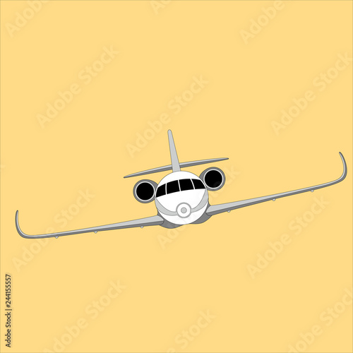 jet plane, vector illustration ,flat style, front 