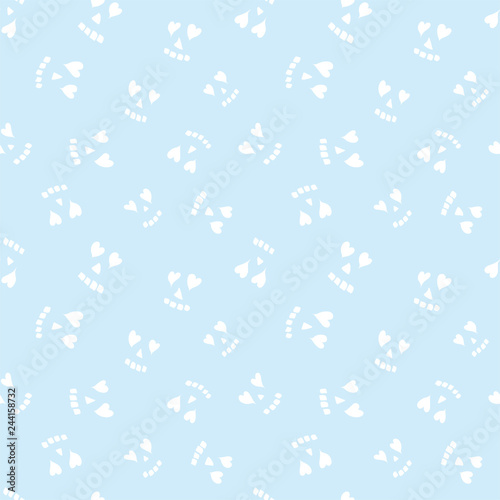 Heart shaped eyes skull background.Seamless pattern.Vector. ハートの目のドクロパターン
