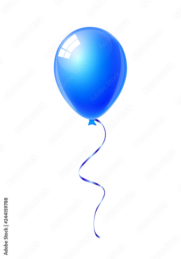 Blue balloon isolated on white background vector Blue balloon isolated on white background vector
