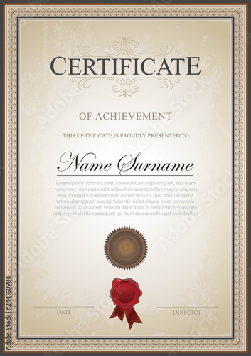 Antique certificate template