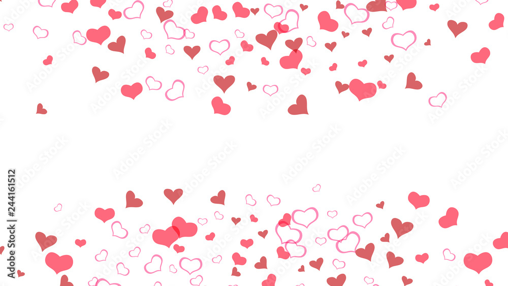 Red on White fond Vector. Red hearts of confetti crumbled. The idea of wallpaper design, textiles, packaging, printing, holiday invitation for Valentine's Day. Stylish background. Red on White fond Vector. Red hearts of confetti crumbled. The idea of wallpaper design, textiles, packaging, printing, holiday invitation for Valentine's Day. Stylish background.