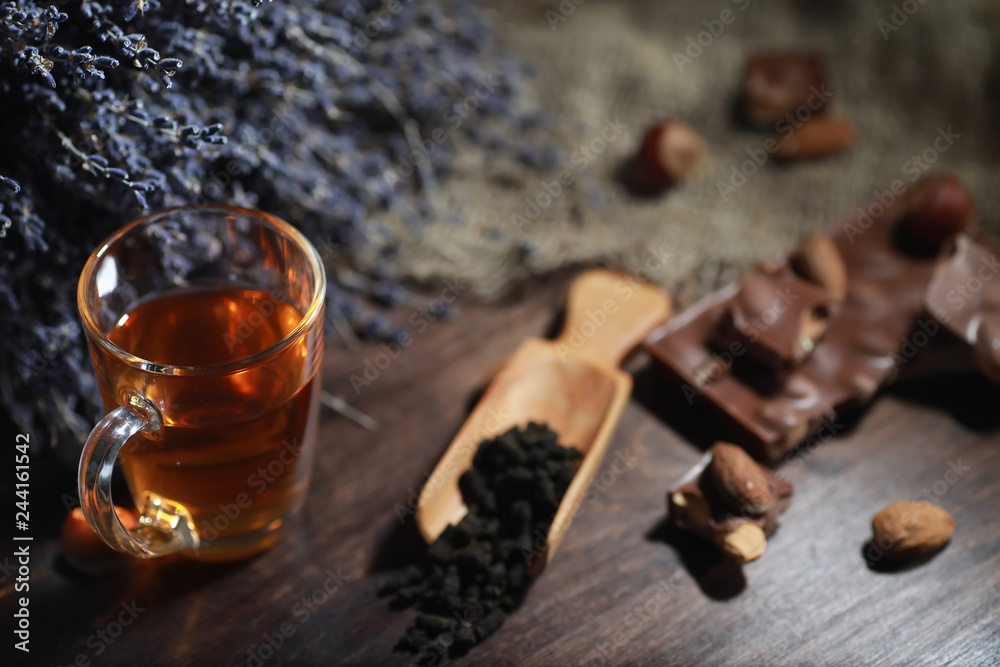 Brewed tea on a serving table Brewed tea on a serving table