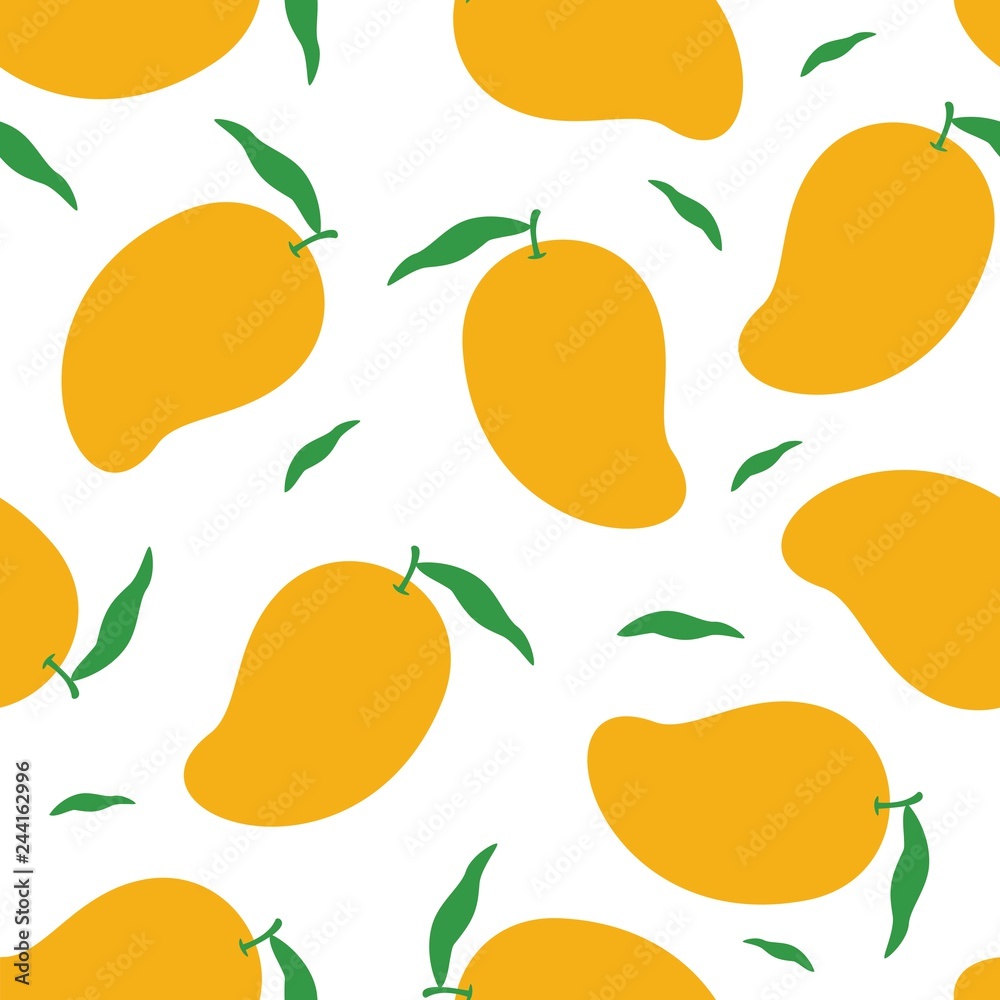 Mango pattern vector isolated on white background 