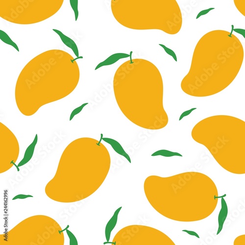 Fototapeta Naklejka Na Ścianę i Meble -  Mango pattern vector isolated on white background 