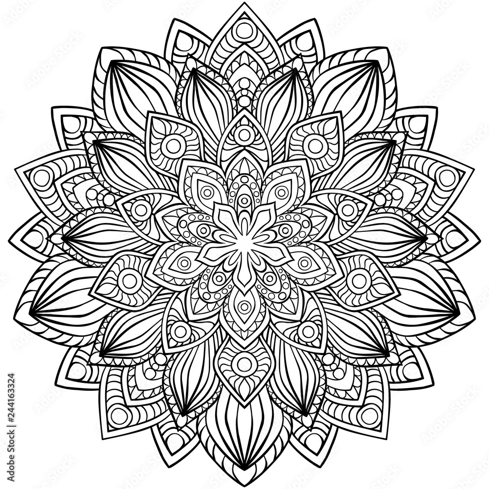 Circular pattern in form of mandala for Henna, Mehndi, tattoo, decoration. Circular pattern in form of mandala for Henna, Mehndi, tattoo, decoration.