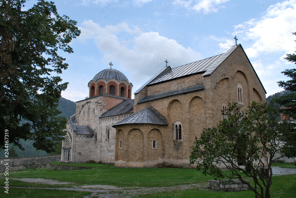 The ancient Studenica Monastery in Serbia