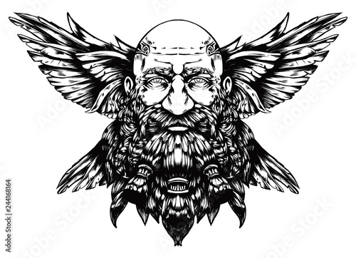 Bearded bald dwarf with a kind look