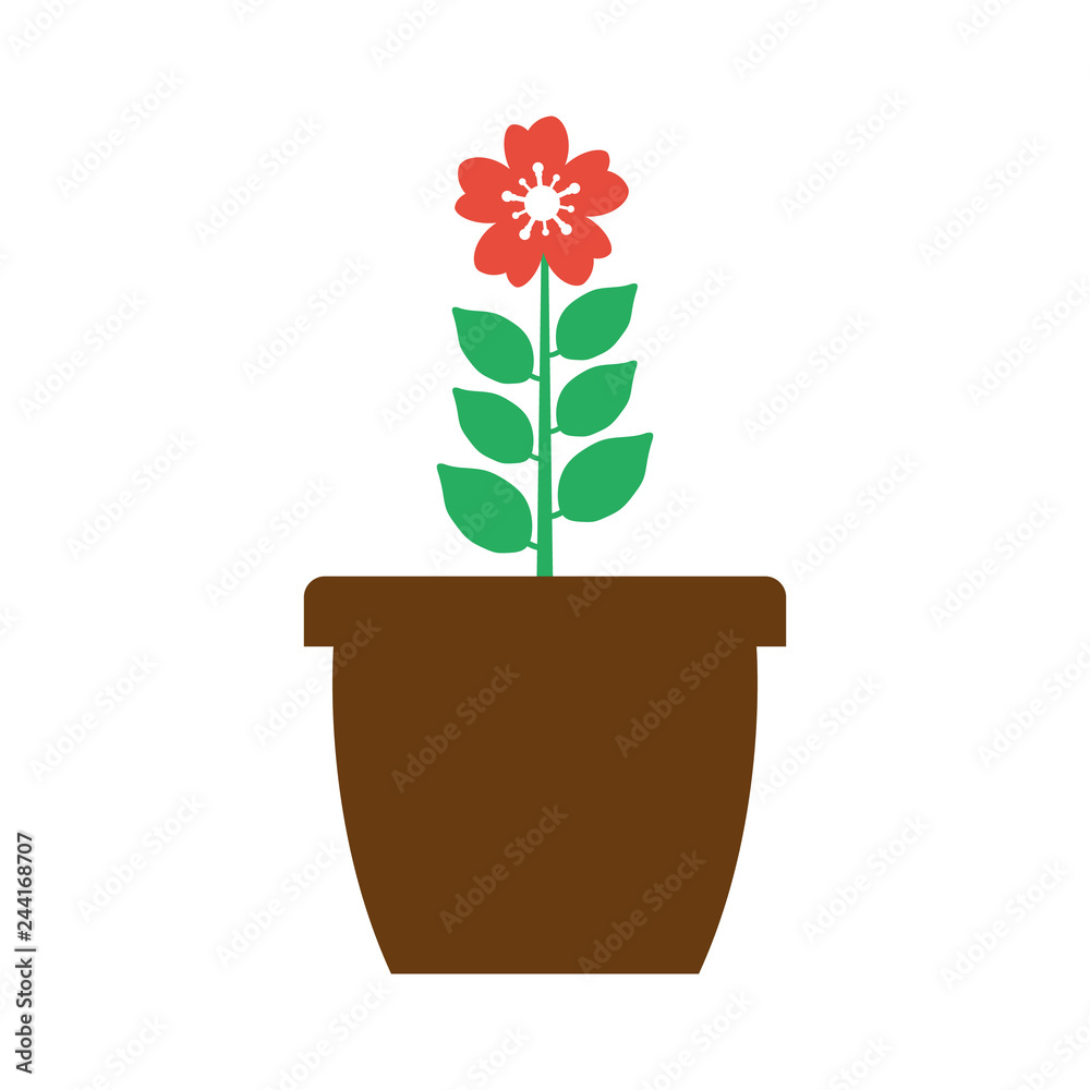 Plant pot icon on white background.
