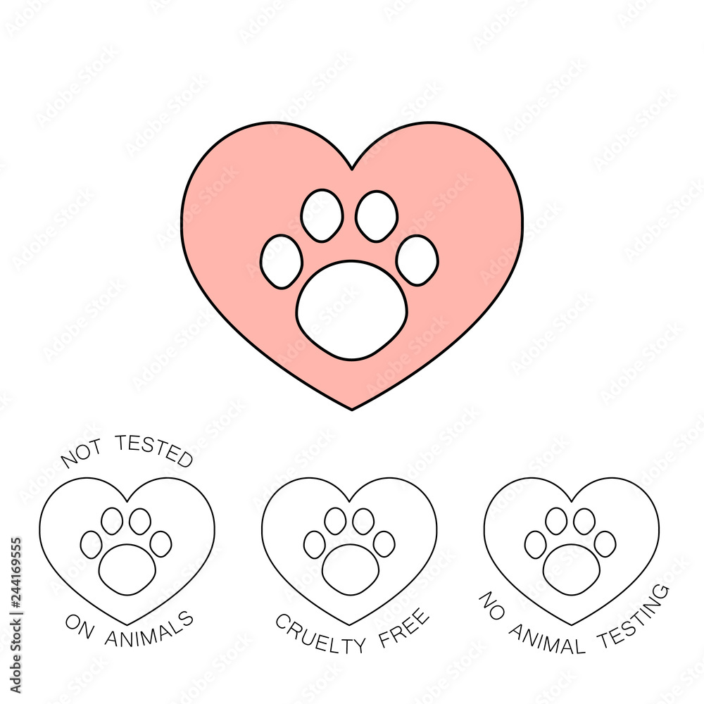 Animal cruelty free logo design. Not tested on animals, Cruelty free sign. Symbol with pink heart and animal paw print. Stock Vector | Adobe Stock Animal cruelty free logo design. Not tested on animals, Cruelty free sign. Symbol with pink heart and animal paw print. Stock Vector | Adobe Stock